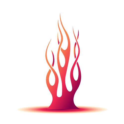 Red fire flame icons isolated on white background Vector Image