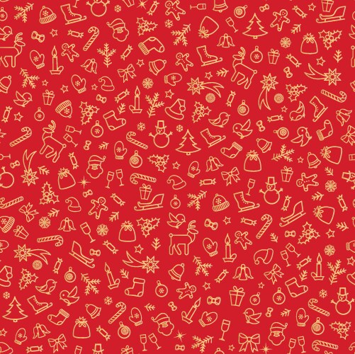Red Christmas Pattern - Hand Drawn – Royalty-Free Vector | VectorStock