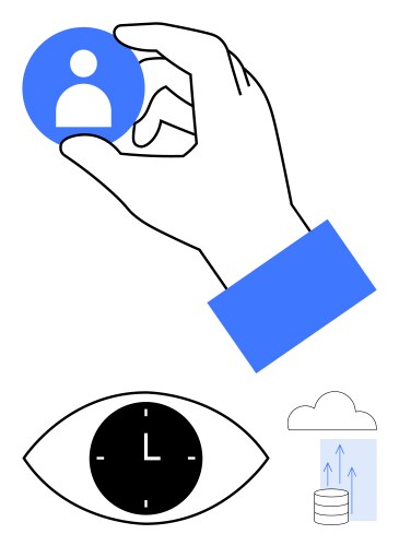Hand selecting user profile icon with visual – Royalty-Free Vector ...