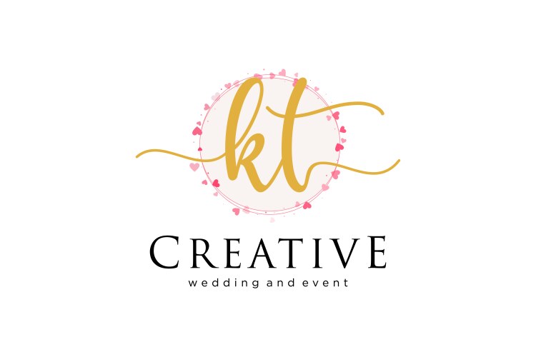 Initial kt feminine logo usable – Royalty-Free Vector | VectorStock