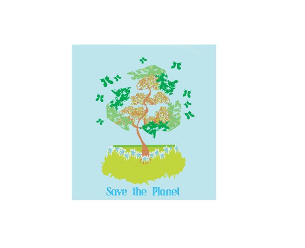Save Planet Earth Poster Template Flat Design Vector Image