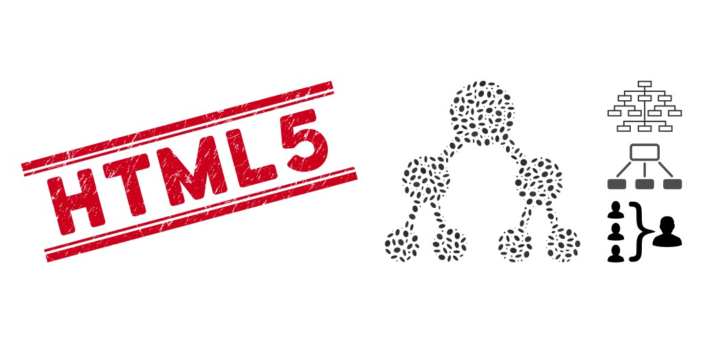 Distress html5 line stamp and mosaic binary tree vektorbild