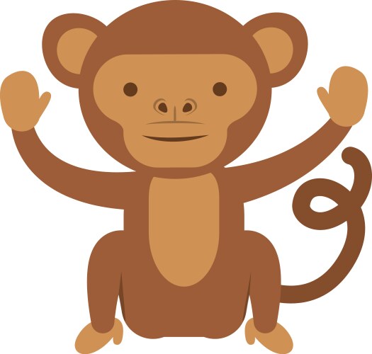 Cartoon funny monkey laughing Royalty Free Vector Image