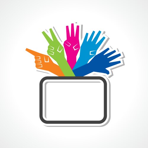 Hands make number one to five with copy-space vector image