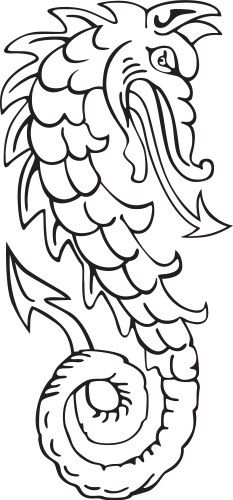 Heraldic Dragon Emblem Vector Image
