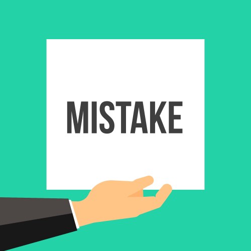 Man showing paper mistake text vector image