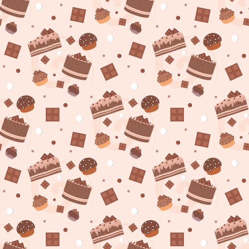 Chocolate candies and bars seamless pattern Vector Image