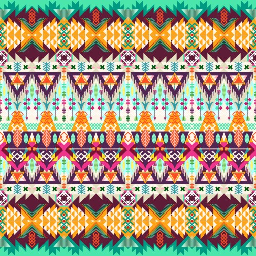 Aztec colorful geometric seamless pattern Vector Image