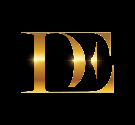 Golden cursive luxury monogram logo initial Vector Image