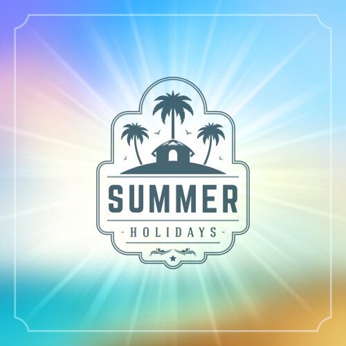 Summer holidays typography label design on grunge Vector Image
