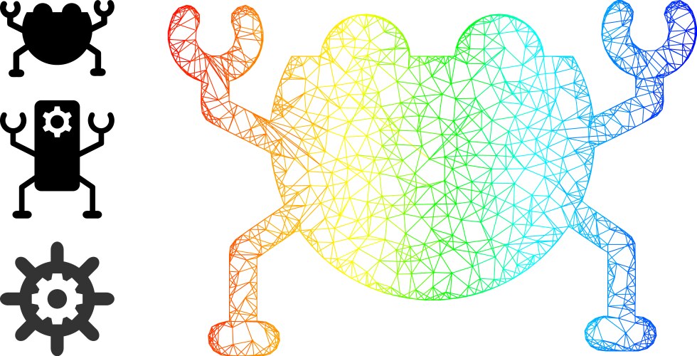 Spectrum gradient net mesh artificial nanobot icon vector image