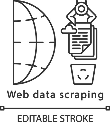 Web data scraping linear icon vector image