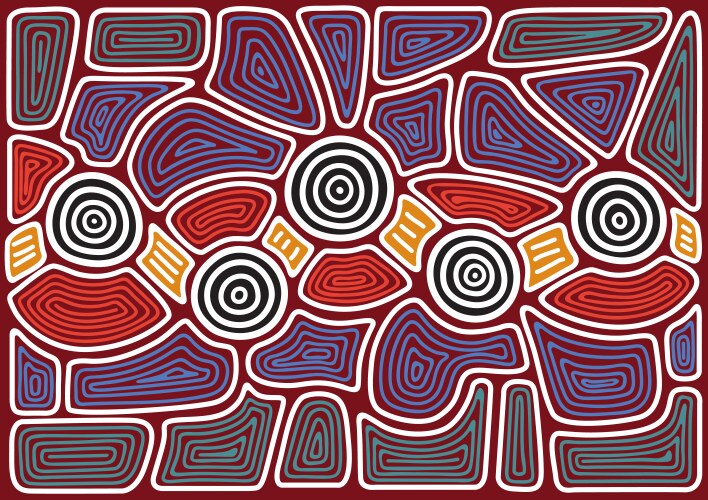 Australian aboriginal colorful geometric art Vector Image