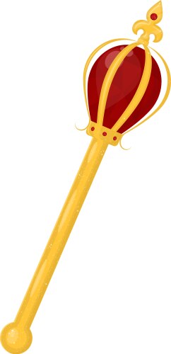 cartoon color golden royal regal scepter vector image