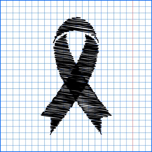 Black Awareness Ribbon Vector Image