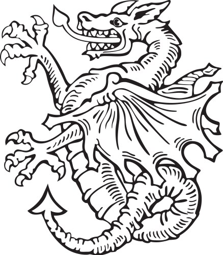 Heraldic Dragon Emblem Vector Image