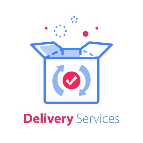 Fast processing store order parcel shipment vector image