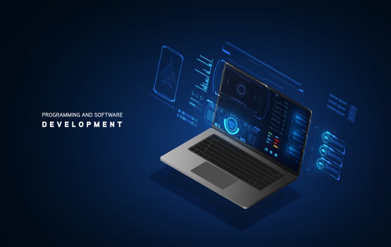 Programming and software development web page vektorbild