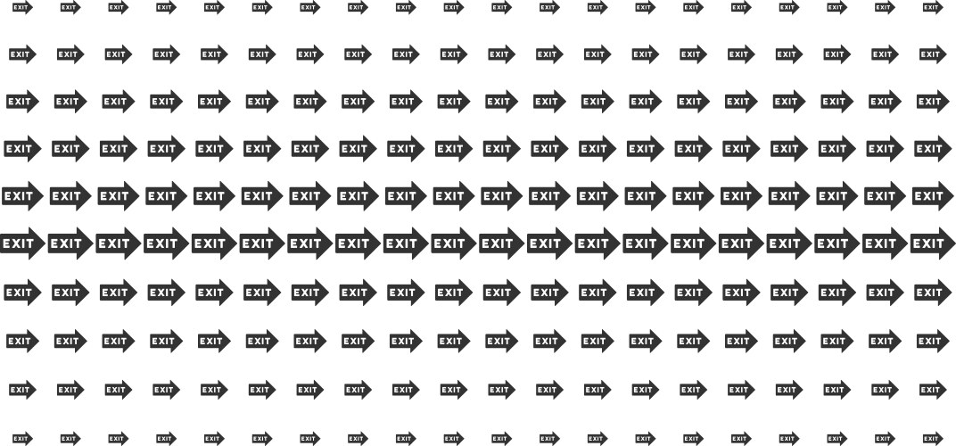 Exit arrow shape halftone pattern vector image