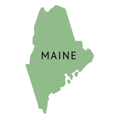 Maine state plain map vector image