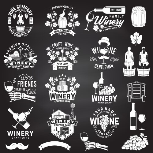 Vintage Wine Company Branding Vector Image