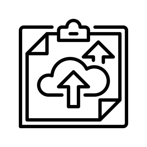 Clipboard with cloud upload line icon universal vector image