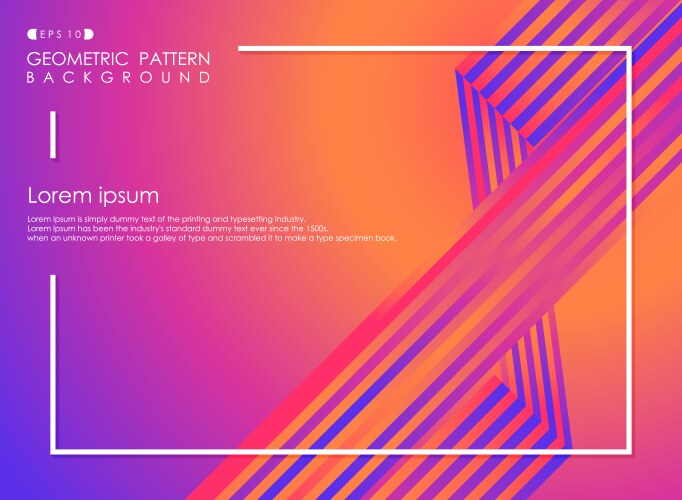 Colorful geometric background with stripe line vector image