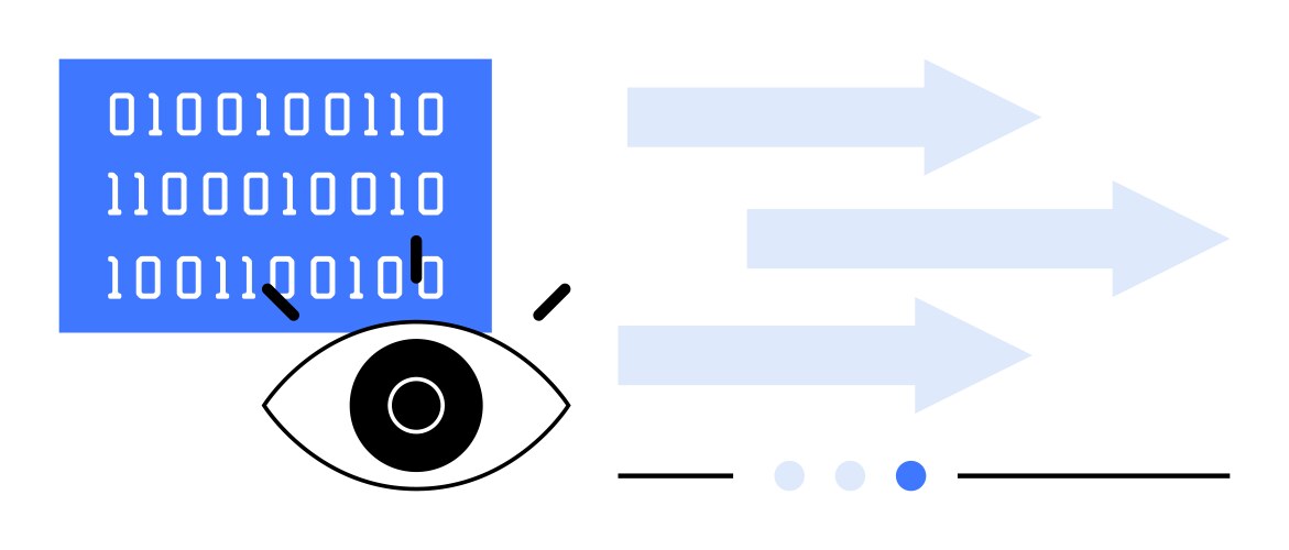 Data visualization and analysis with binary code vector image