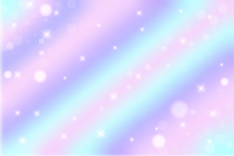 rainbow fantasy background holographic unicorn vector