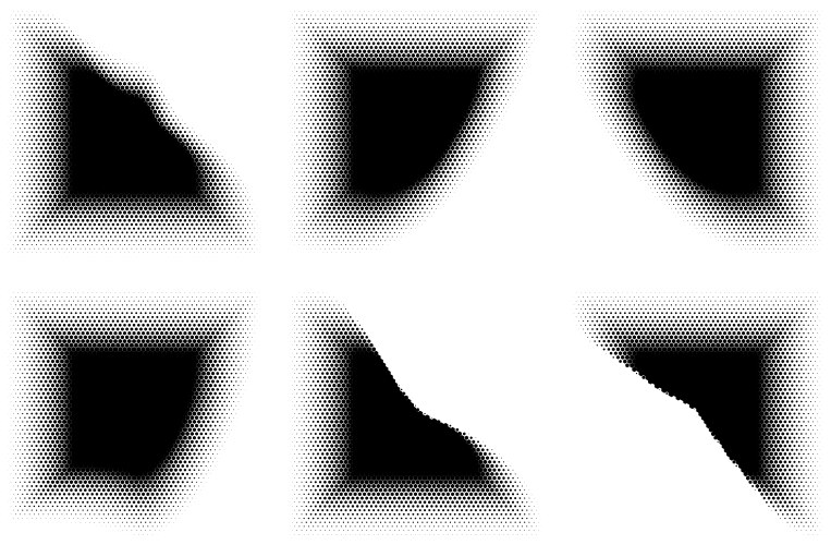 Halftone hexagon pattern reprographic technique vector image