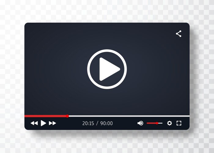 video player template for web or mobile apps vector image