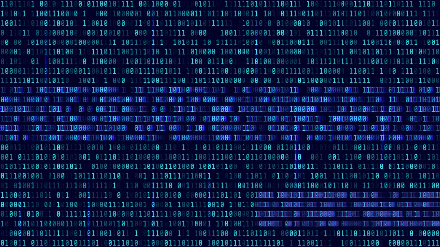 Binary code blue digits on the computer screen vector image