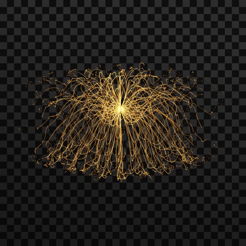 Array with dynamic particles 3d futuristic vector image