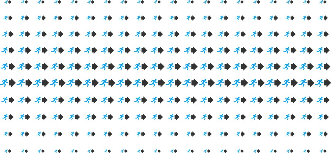 Exit direction shape halftone pattern vector image
