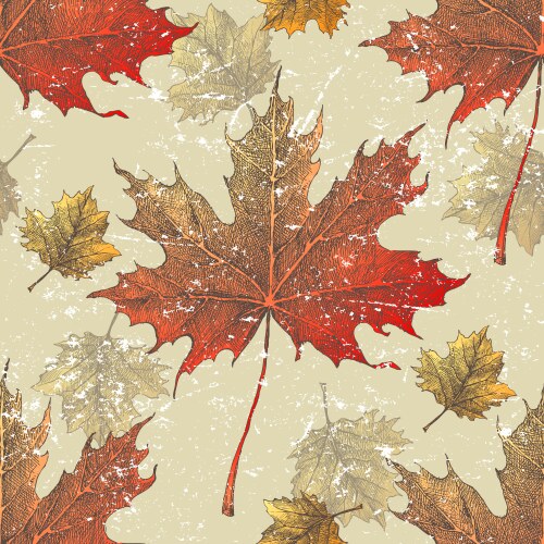 Maple leaves seamless wallpaper Royalty Free Vector Image