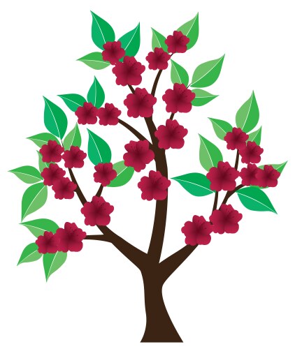 Blooming tree Royalty Free Vector Image - VectorStock