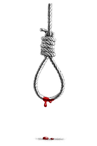 Dark Noose with Blood Drops Vector Image