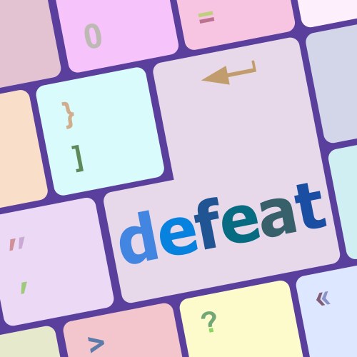 Defeat button on white computer keyboard keys vektorbild
