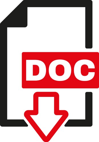 Doc icon text file format symbol flat vector image
