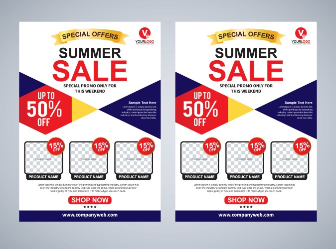 Flyer design template Vector Image