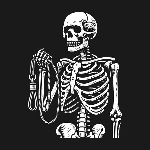 Skull with Headphones and Noose Vector Image