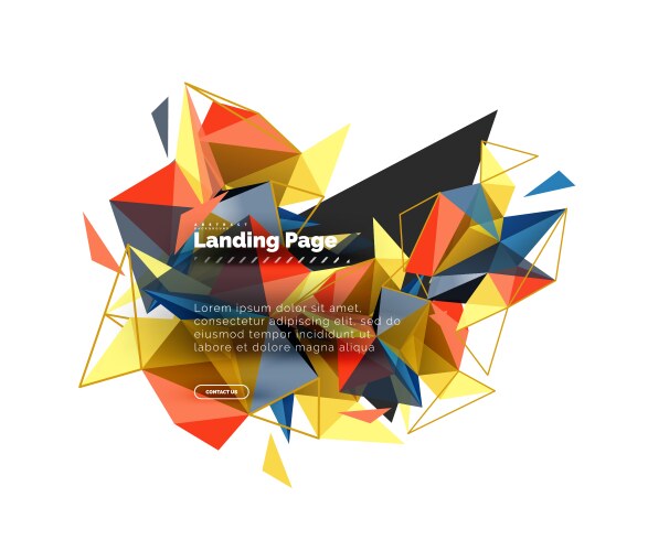 Triangular design abstract background landing vector image