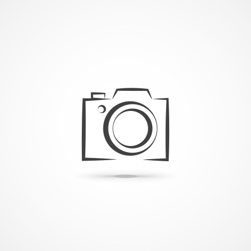 Photo camera line icon love photography sign Vector Image