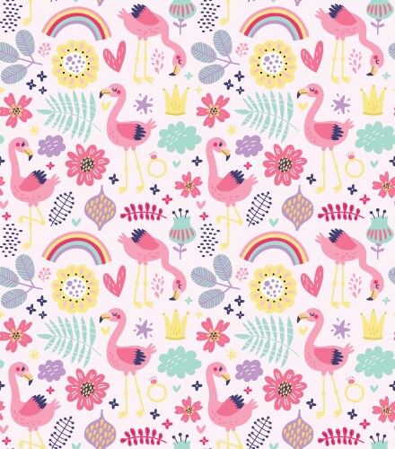 Flamingo seamless pattern Royalty Free Vector Image