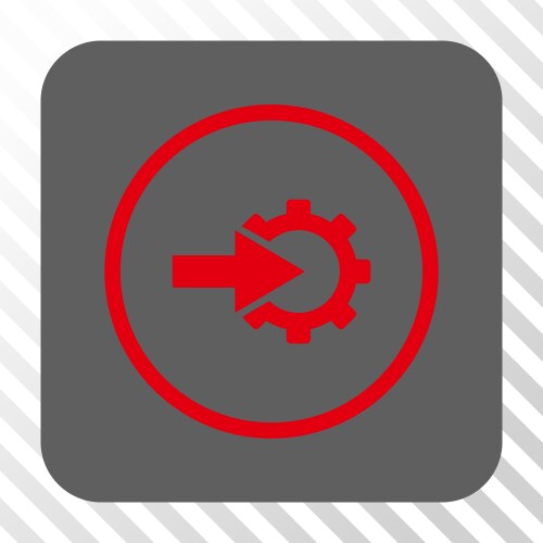 Cog integration rounded square button vector image
