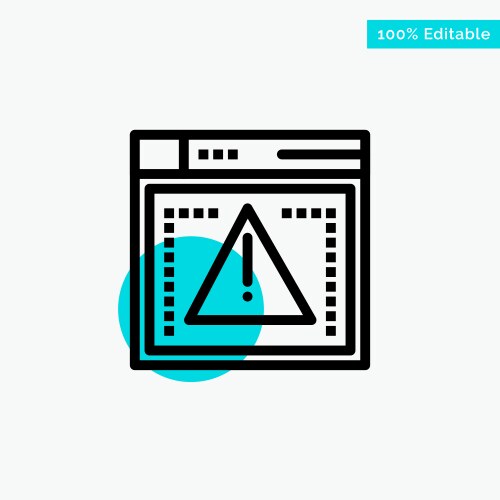 Computing coding error turquoise highlight circle vector image