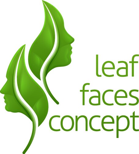 Leaf faces concept vector image