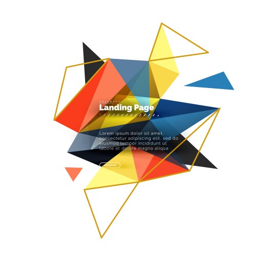 Triangular design abstract background landing vector image