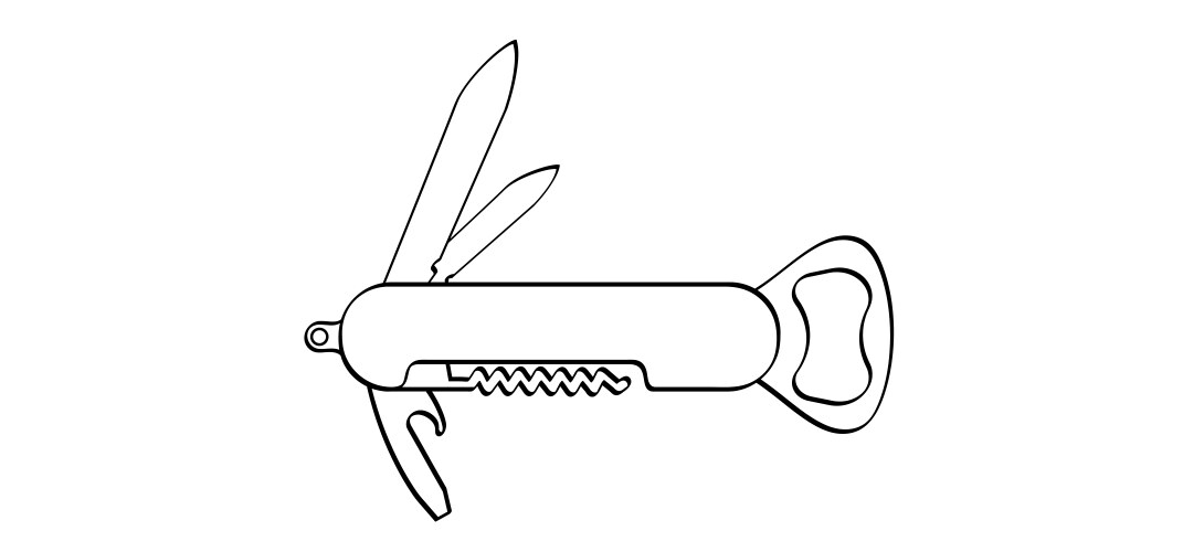 Waiters knife or sommelier jackknife pen knife Vector Image