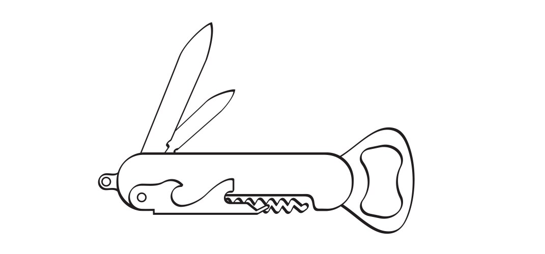 Waiters knife or sommelier jackknife pen knife Vector Image